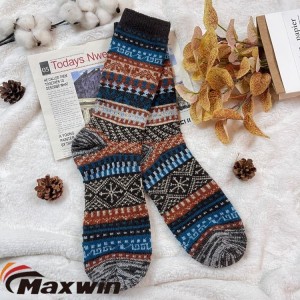 Calcetines de lana de invierno para hombre y mujer, medias cálidas de Cachemira de Merino medio, calcetines diarios de punto informales Unisex para exteriores, calcetines para botas
