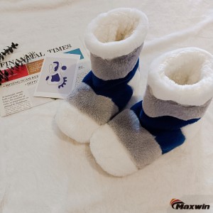 Взимку для приміщень із барвистими блоками зі штучного хутра, протиковзкі шкарпетки