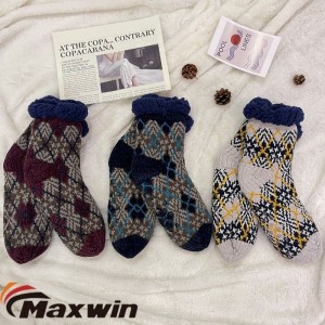 Bayanlar Şönil İplik ve Akrilik İplik Karışık Sıcak Yumuşak Rahat Kış Yetişkin Terlik Çorap