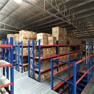 Warehouse mezzanine floor racking system