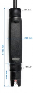 Electrodo sensor de pH CS1788D dixital RS485 para ambiente de auga pura