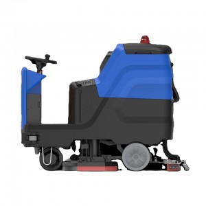 Didelio dydžio važiavimas ant sėdynės automatinė akumuliatoriaus grindų plovimo mašina, skirta prekybos centrų gamyklos sandėliui