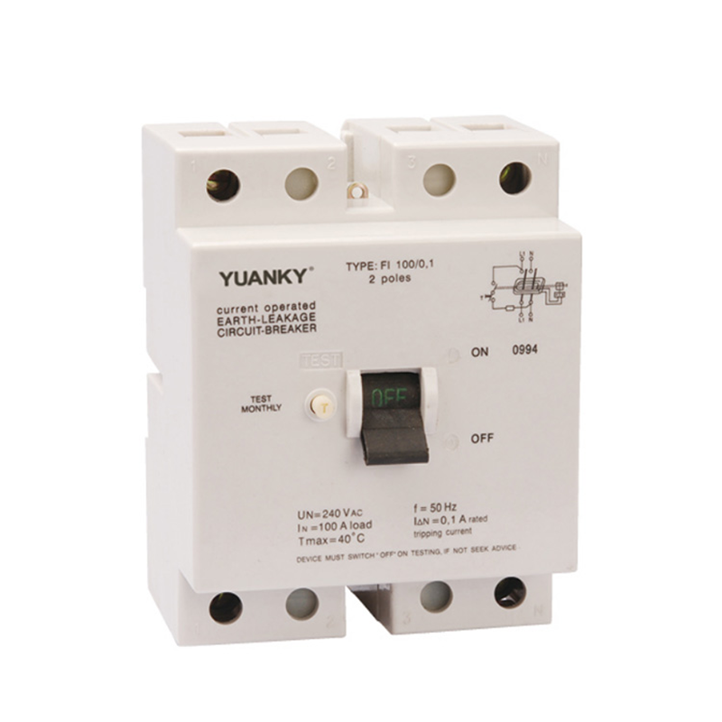YUANKY MCCB 1P+N HWL Residual Current Circuit Breaker with Overcurrent Protection rcbo supplier