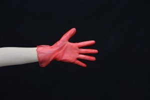Disposable Vinyl Gloves Red Color