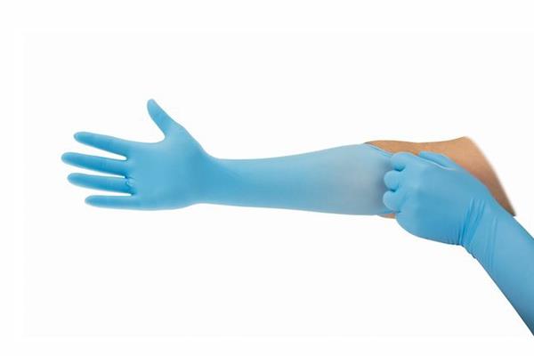 Jednorazowe rękawiczki nitrylowe w kolorze niebieskim