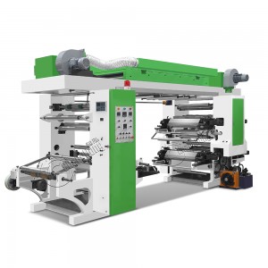 Qese plastike me 4 ngjyra makineri printimi flexo tip rafte roll-to-roll