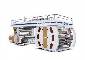 Máquina de impresión flexográfica CI de tambor central de 6 cores para produtos de papel