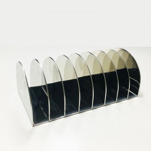 Shop Counter Design Store Brushed Stainless Steel diplay holder of modern corrugated  card frame