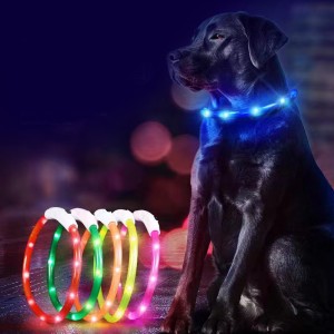 შინაური ცხოველების მანათობელი LED საყელო