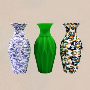Customized silicone vase suction anti-drop waterproof flower pot vase set table decoration adsorbed silicone vase