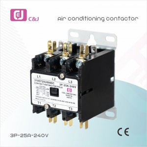 CJC2-3p 25A 40A noteikta pielietojuma magnētiskais maiņstrāvas kontaktors gaisa kondicionētājam