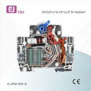 Pemasok C&J 63A 2p 2pole MCB Miniature Circuit Breaker untuk Sistem Tenaga Surya PV