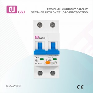 Disjuntor de corrente residual com proteção contra sobrecarga CJL7-63