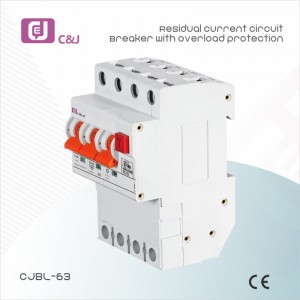 Disjuntor de corrente residual com proteção contra sobrecarga CJBL-63 4P