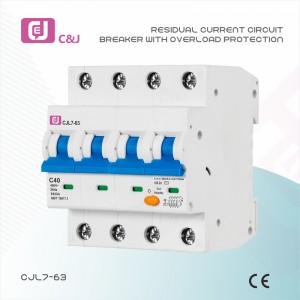 Interruptor de corrent residual amb protecció contra sobrecàrregues CJL7-63