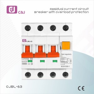 Interruptor de corrent residual amb protecció contra sobrecàrregues CJBL-63 4P
