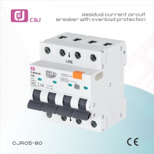 Ọnụ ahịa N'ogbe CJRO5-80 4P 40A 6kA RCBO MCB RCCB ELCB Residual Current Circuit Breaker