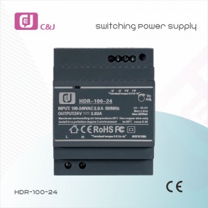 HDR-100-24 Қытайда өндірілген жоғары тиімділік 100 Вт DIN рельсті SMPS трансформаторы коммутациялық қуат көзі