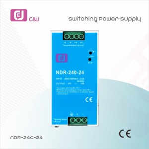 NDR-240-24 Hot Sale Efisiensi Tinggi 240W SMPS DIN Rail Industrial Switching Power Supply