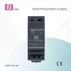 منبع تغذیه سوئیچینگ ترانسفورماتور ریلی HDR-30-24 قیمت عمده AC به DC SMPS 30W DIN