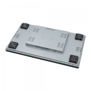 27-tums LCD-kapacitiv väggmonterad bildskärm Pekskärm Full HD VGA HDMI-skärm Väggfäste aluminium PCAP Touch Industrial Monitor med fläktar