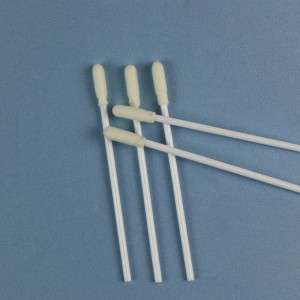 8cm Rigid PP Stick EO Sterile Foam Swab White PP Stick Sample Collection Oral Swab