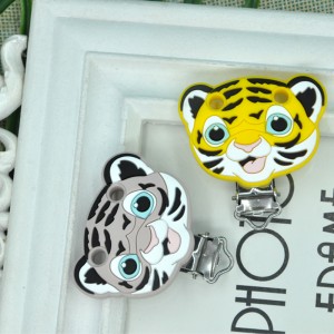 I-DIY Tiger shape Silicone Baby Pacifier Clip BPA Free Wholesale