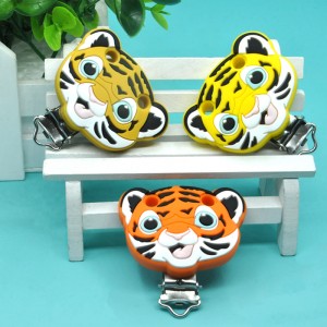 I-DIY Tiger shape Silicone Baby Pacifier Clip BPA Free Wholesale