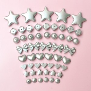 Perles d'argent métalliques à mâcher pour bébé sans BPA pour collier