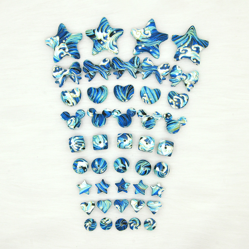 Diverses perles de silicone à mâcher à imprimé léopard bleu de qualité alimentaire Featured Image