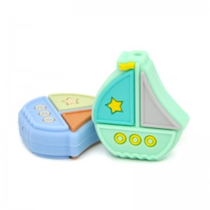 Bpa free boat baby silicone chew toy beads silicone beads