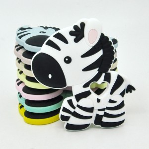 DIY bentuk zebra bayi Silicone Teething Toys Grosir Silicone Teether