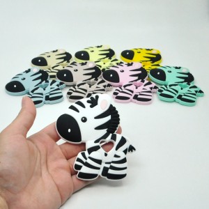 DIY bentuk zebra bayi Silicone Teething Toys Grosir Silicone Teether