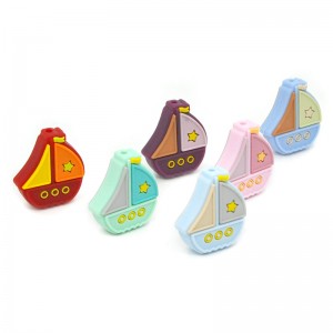 Bpa безплатна лодка бебешка силиконова играчка за дъвчене мъниста силиконови мъниста