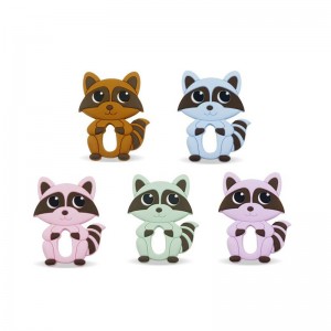 Cute Raccoon Silicone Funny Baby Teether wholesale teethers ຊິລິໂຄນ