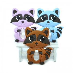 Cute Raccoon Szilikon Funny Baby Teether nagykereskedelmi szilikon fogók