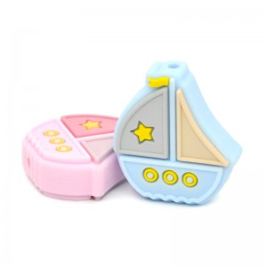 Bpa անվճար նավակ մանկական սիլիկոնե ծամել խաղալիք ուլունքներ սիլիկոնե ուլունքներ