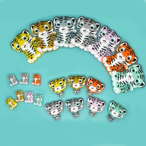 BPA Free Chewing Tiger Soft Løs Silikone Baby Tandplejeperler