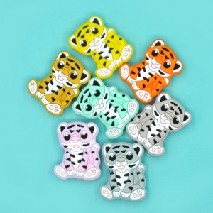 BPA Free Chewing Tiger Soft Løs Silikone Baby Tandplejeperler