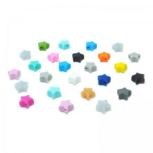 ຂາຍສົ່ງ Mini star Shape ແຂ້ວເດັກນ້ອຍ Soft Silicone Beads