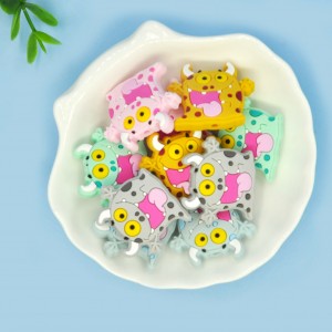 BPA ነጻ DIY ጭራቅ ቅርጽ Baby Teething Focal Beads