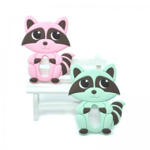 Cute Raccoon Silicone Funny Baby Teether wholesale teethers ຊິລິໂຄນ