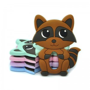 Cute Raccoon Silicone Funny Baby Teether denti di silicone all'ingrosso