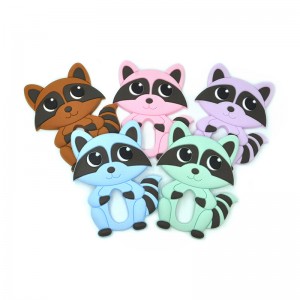 Cute Raccoon Silicone Funny Baby Teether denti di silicone all'ingrosso