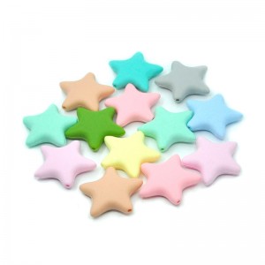 Detské žuvacie hračky Potravinárske silikónové guľôčky v tvare veľkej hviezdy