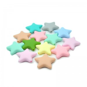 Бебешки играчки за дъвчене Food Grade големи силиконови мъниста във формата на звезда