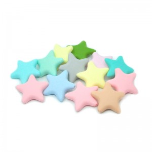 Zabawki do żucia dla niemowląt Food Grade w kształcie dużej gwiazdy Silikonowe koraliki