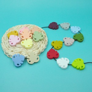 Perles de silicone de feuille de dentition de bébé de prix d'usine pour la chaîne de bricolage
