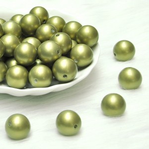 Chikafu giredhi Mwana anotora mazino Silicone Metallic gold Beads emapeni