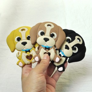 צורת כלב חמוד צעצועי בקיעת שיניים לתינוקות BPA חינם נשכן סיליקון